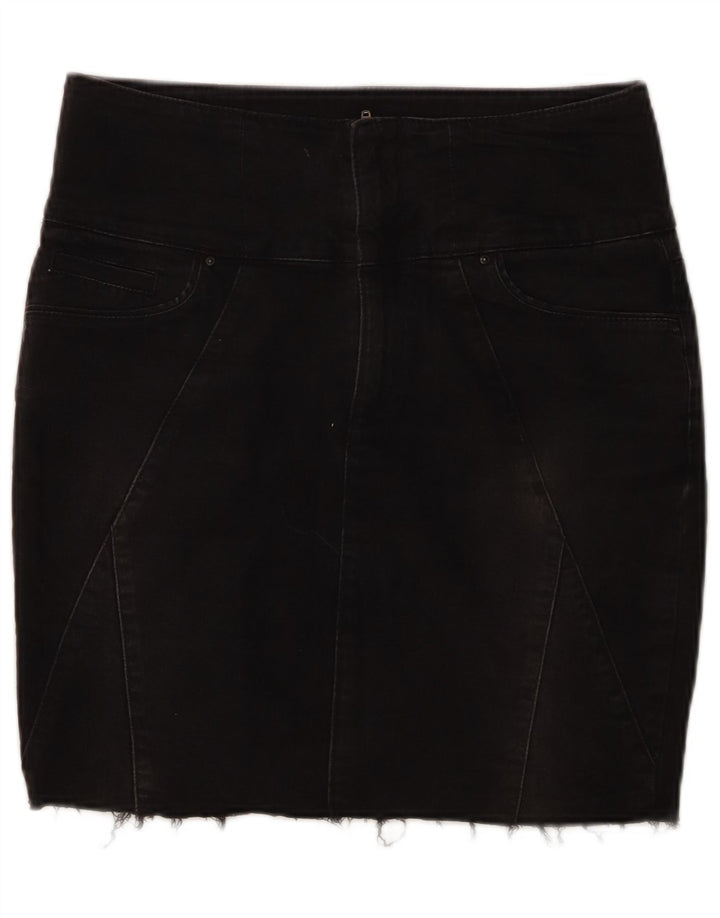 Zara Womens Mini Denim Skirt EU 40 Medium W30  Black Cotton