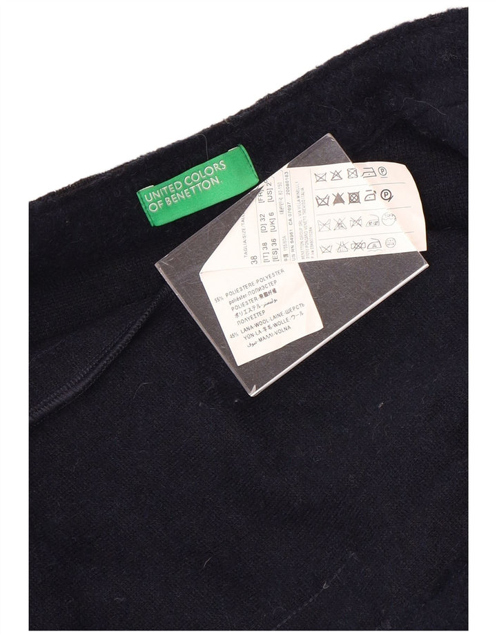 Benetton Womens 2 Button Blazer Jacket UK 6 XS  Navy Blue Polyester