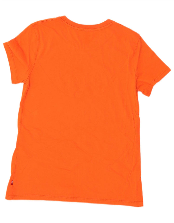 LEVI'S Womens Graphic T-Shirt Top UK 6 XS Orange Cotton