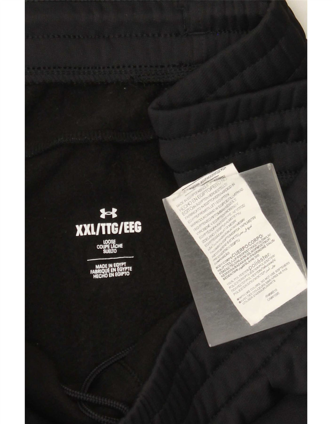 Under Armour Mens Loose Fit Tracksuit Trousers 2XL Black Polyester