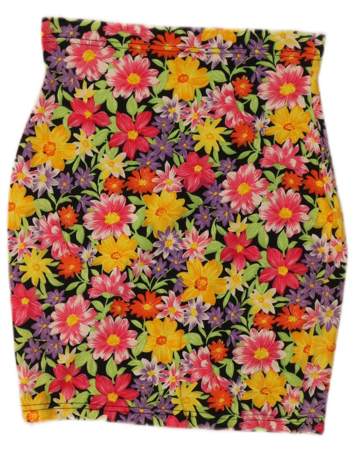 Vintage Womens Pencil Skirt W28 Medium Multicoloured Floral