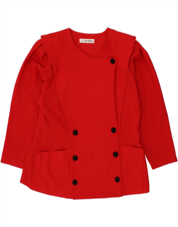 JOHN BENTLEY Womens Double Breasted Blazer Jacket UK 16 Large Red Wool Vintage John Bentley and Second-Hand John Bentley from Messina Hembry 