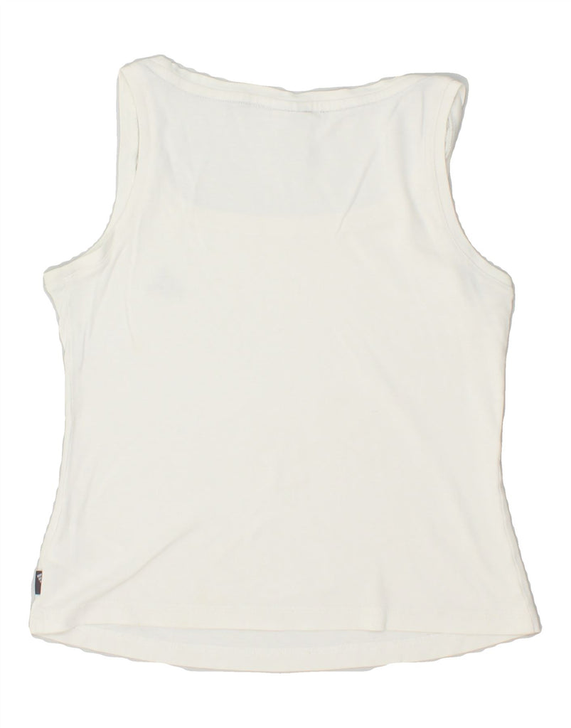 ADIDAS Womens Vest Top UK 12 Medium White Cotton Vintage Adidas and Second-Hand Adidas from Messina Hembry 