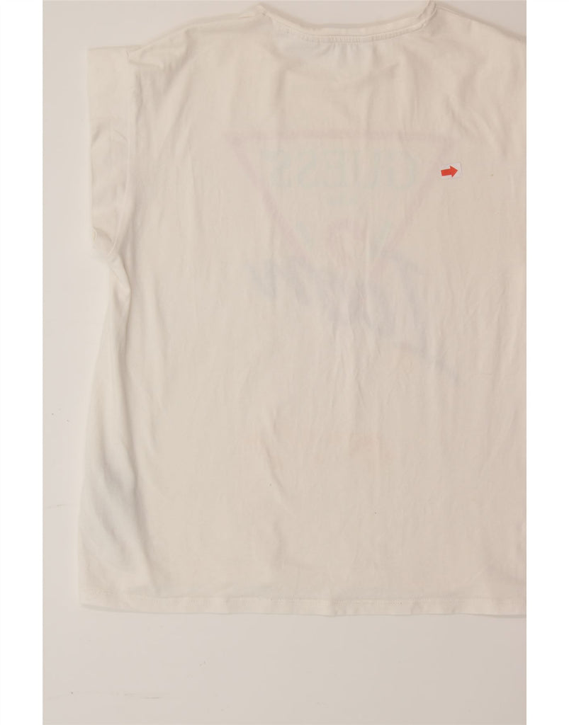 GUESS Girls Graphic Vest Top 15-16 Years White Cotton Vintage Guess and Second-Hand Guess from Messina Hembry 