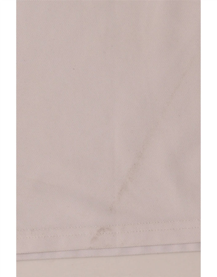 Calvin Klein Mens Polo Shirt Large White Colourblock Polyester