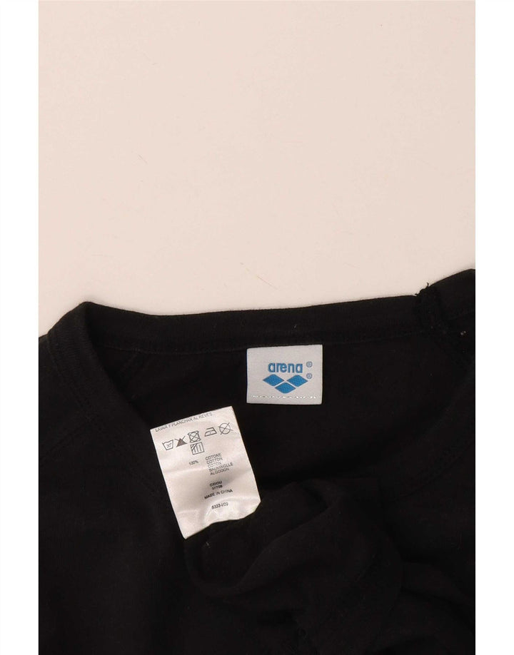 Arena Mens Graphic T-Shirt Top Medium Black Cotton