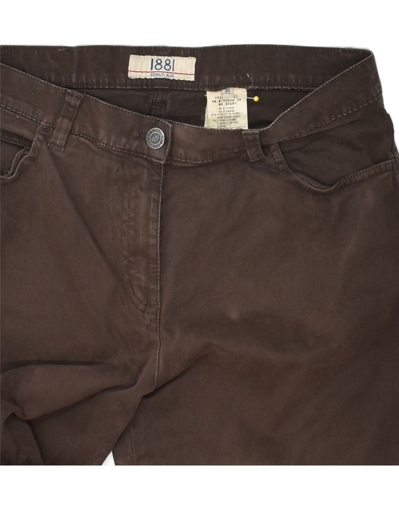 CERRUTI 1881 Mens Straight Casual Trousers W30 L27  Brown Cotton | Vintage Cerruti 1881 | Thrift | Second-Hand Cerruti 1881 | Used Clothing | Messina Hembry 