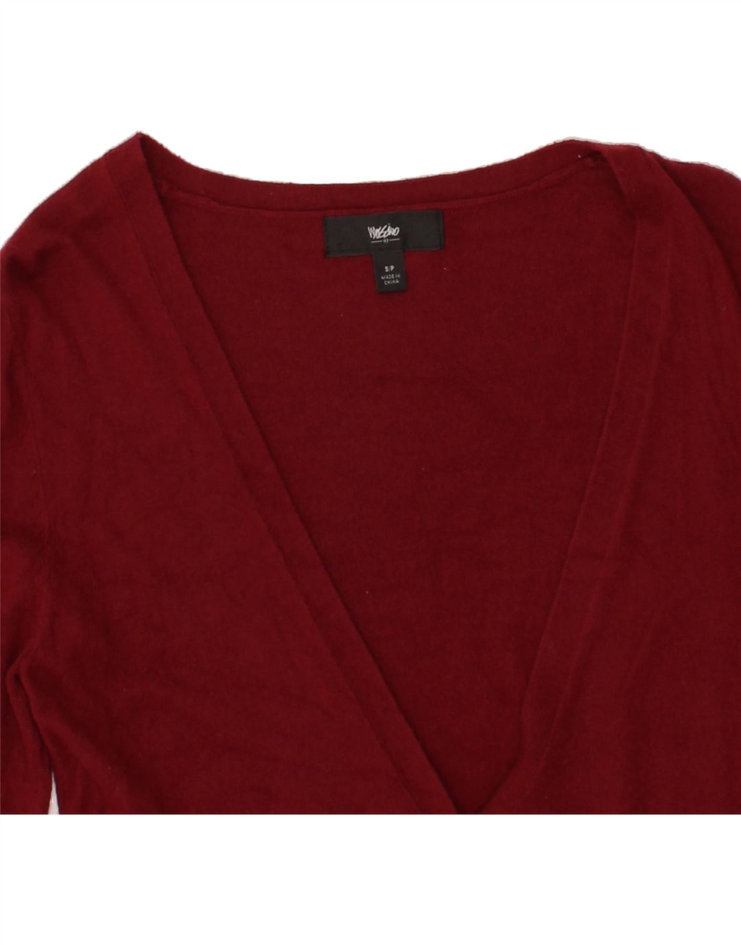 MOSSIMO Womens Cardigan Sweater UK 10 Small Burgundy Nylon Vintage Mossimo and Second-Hand Mossimo from Messina Hembry 