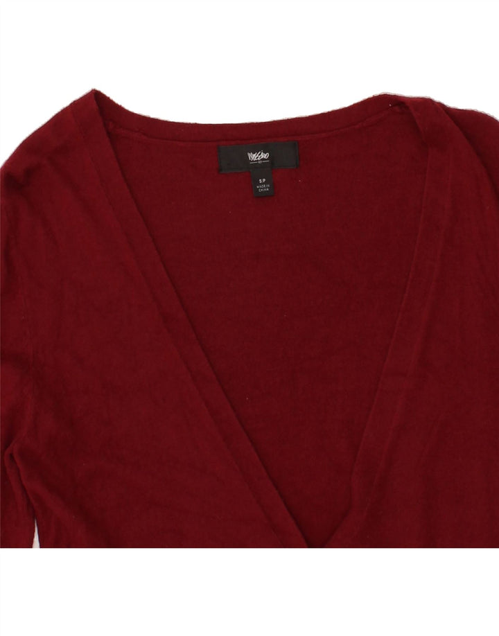 MOSSIMO Womens Cardigan Sweater UK 10 Small Burgundy Nylon Vintage Mossimo and Second-Hand Mossimo from Messina Hembry 