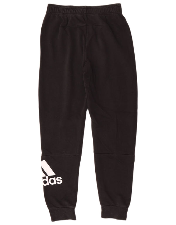 Adidas Boys Graphic Tracksuit Trousers Joggers 13-14 Years Black Cotton
