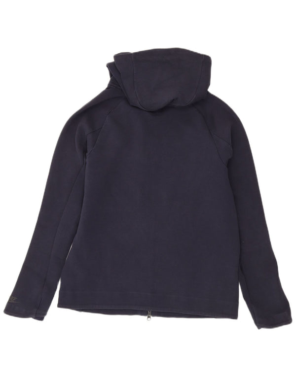 Nike Mens Zip Hoodie Sweater Large Navy Blue Colourblock Cotton