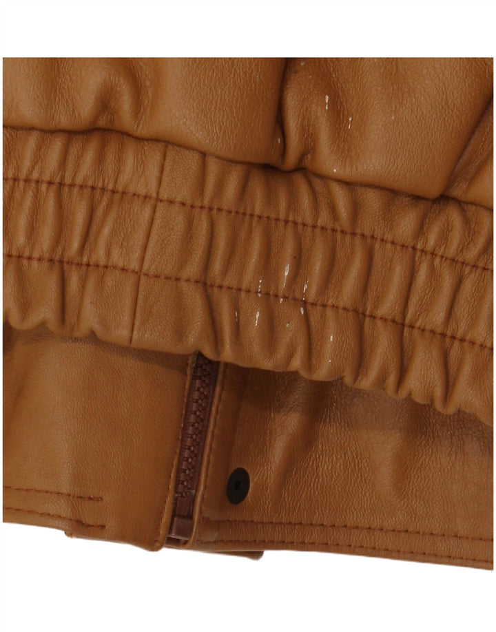 Pointers Mens Loose Fit Leather Jacket UK 38 Medium Brown Leather