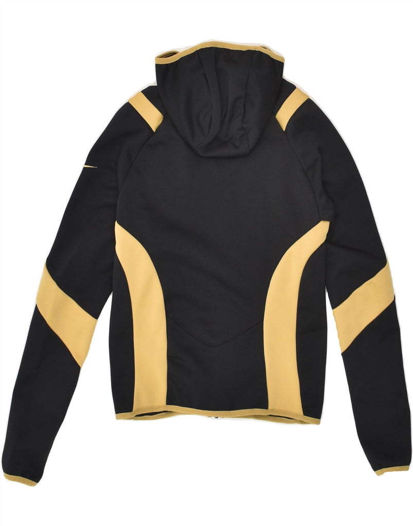 NIKE Womens Zip Hoodie Sweater UK 0/2 XS Black Colourblock Polyester | Vintage Nike | Thrift | Second-Hand Nike | Used Clothing | Messina Hembry 