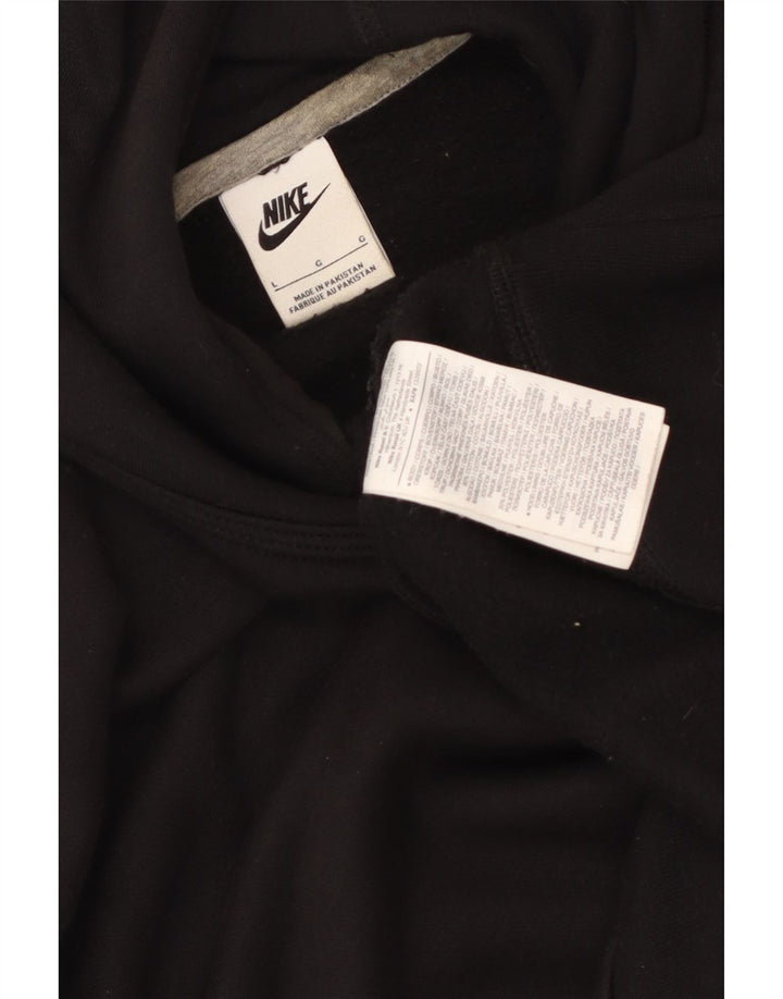 NIKE Mens Hoodie Jumper Large Black Cotton
