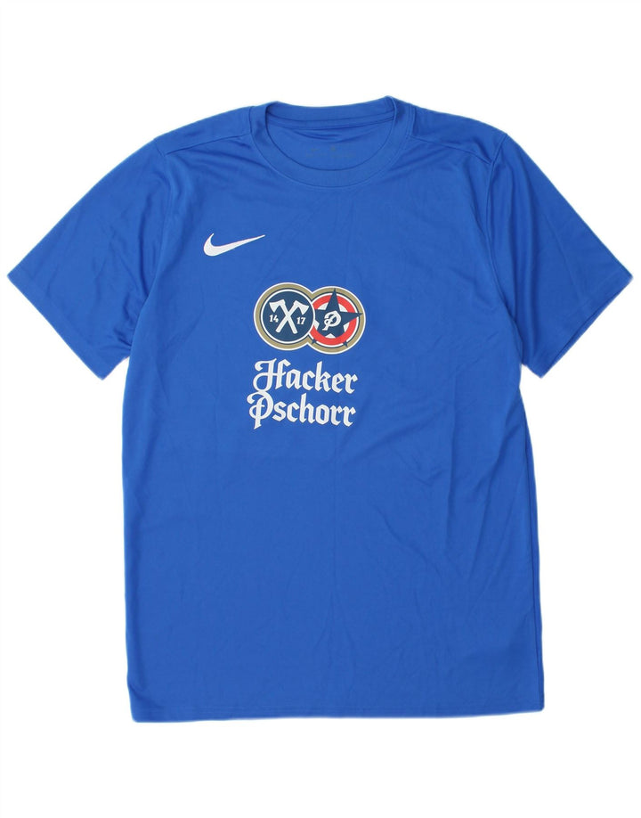 NIKE Mens Dri Fit Graphic T-Shirt Top Large Blue Polyester