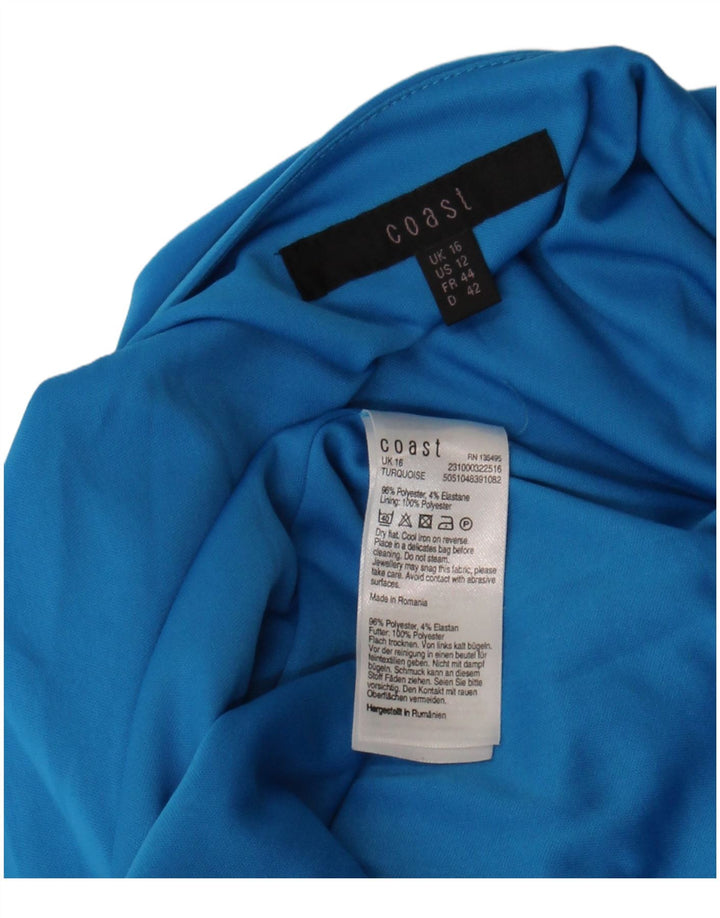 Coast Womens Sleeveless Maxi Dress UK 16 Large Blue Polyester