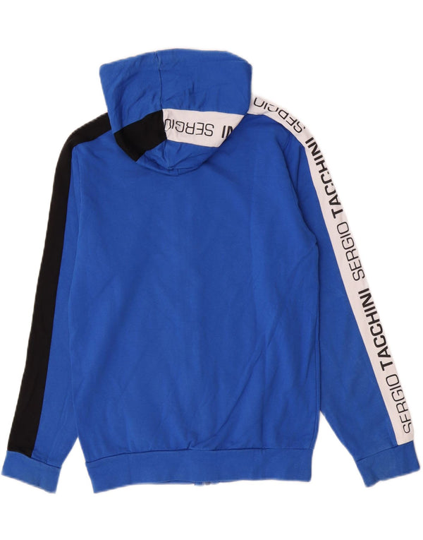 Sergio Tacchini Boys Zip Hoodie Sweater 11-12 Years Blue Colourblock