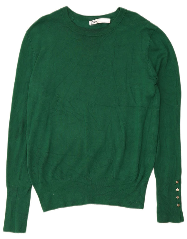 Zara Womens Boat Neck Jumper Sweater UK 18 XL Green