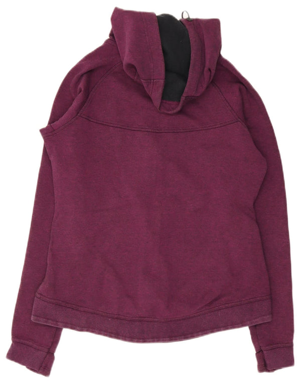 Nike Womens Zip Hoodie Sweater UK 14 Medium Purple Cotton