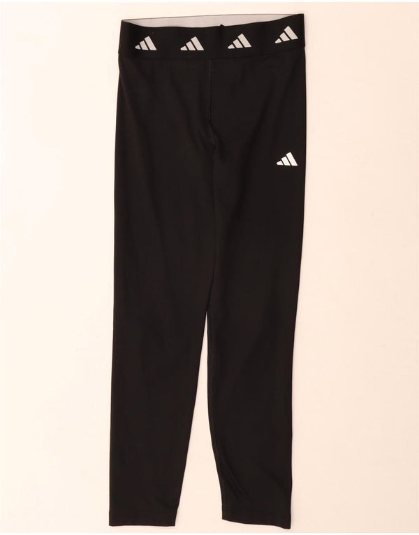 Adidas Girls Aeroready Graphic Leggings 13-14 Years  Black Polyester