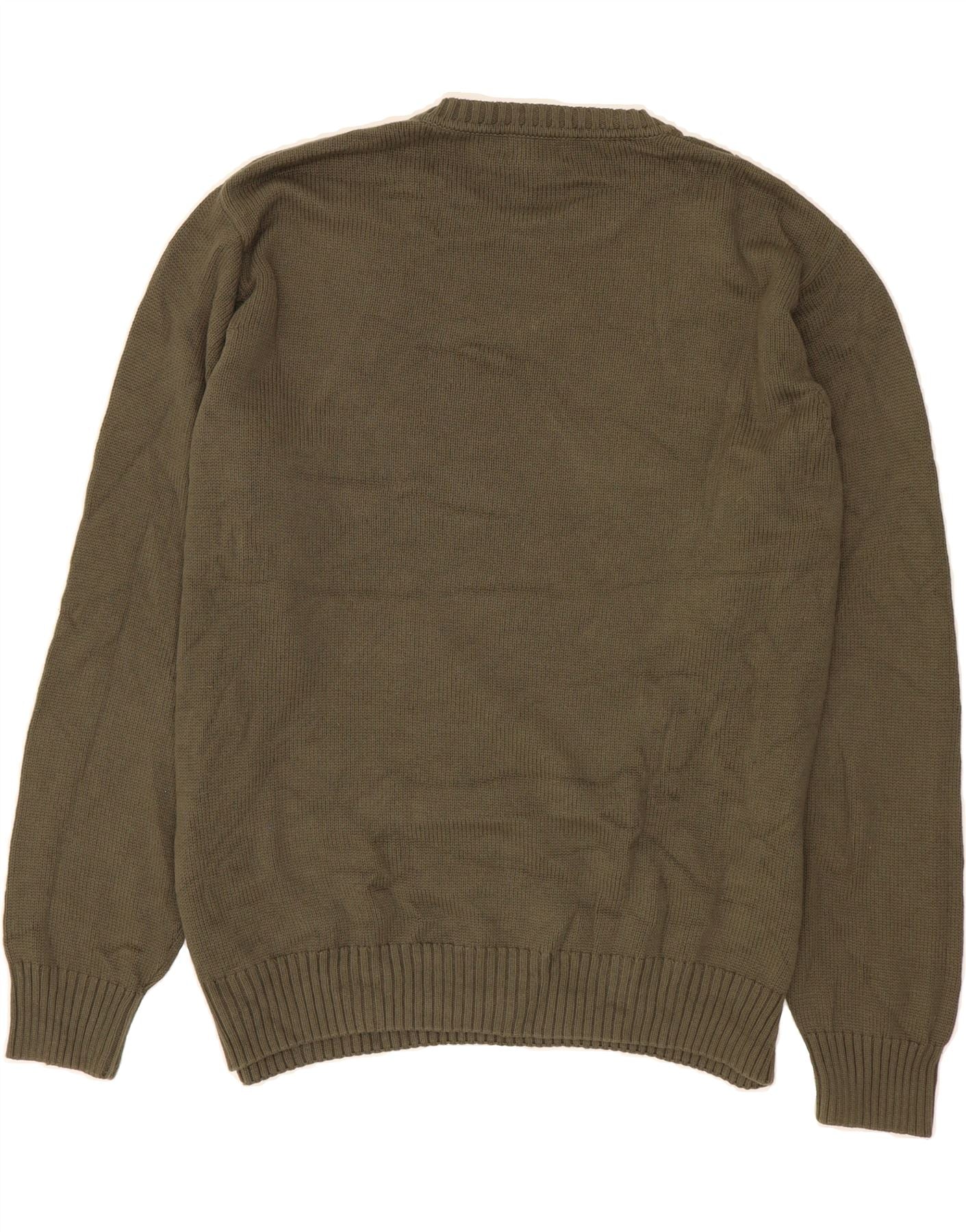 DOCKERS Mens Crew Neck Jumper Sweater XL Khaki Argyle/Diamond