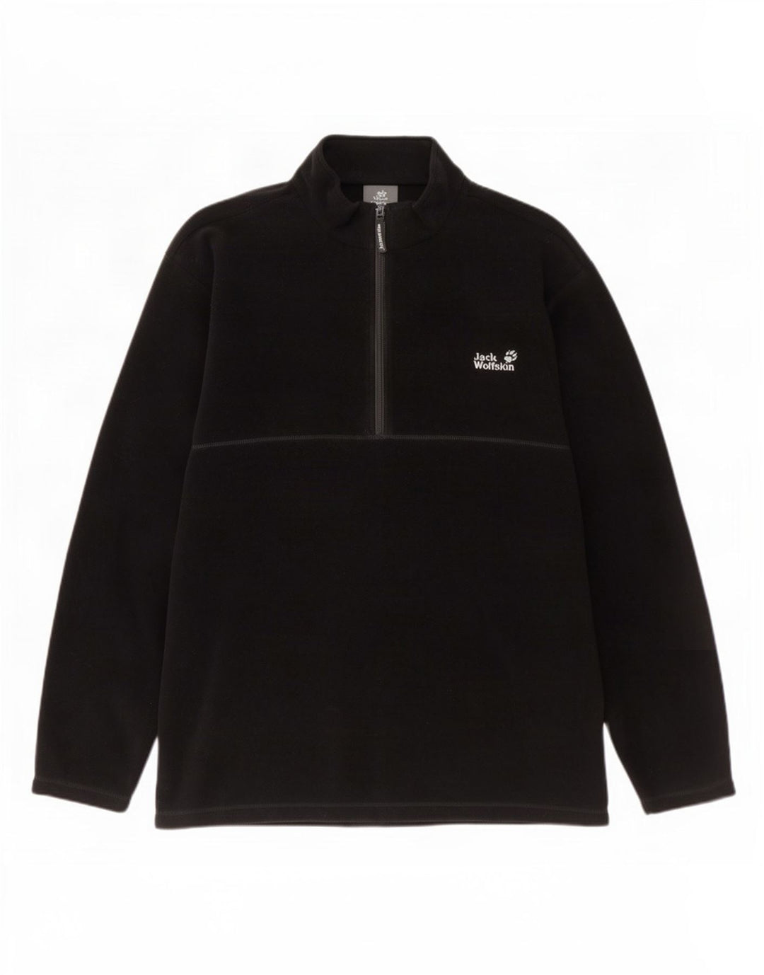 Jack Wolfskin Mens Zip Neck Fleece Jumper 2XL Black Polyester