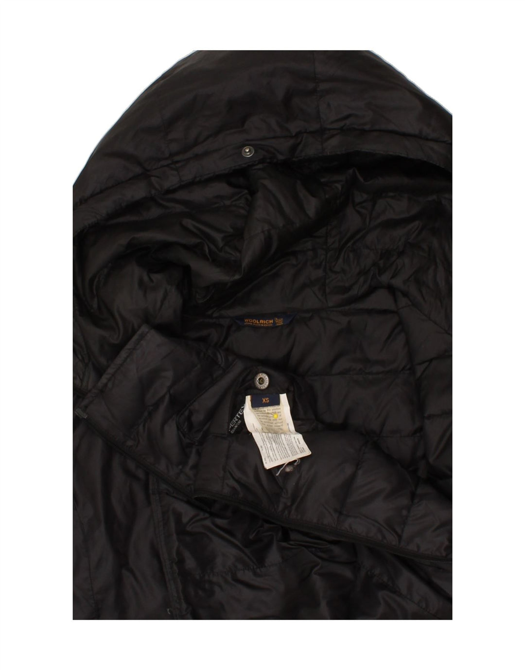 WOOLRICH Womens Hooded Reversible Padded Jacket UK 6 XS Black Nylon Vintage Woolrich and Second-Hand Woolrich from Messina Hembry 