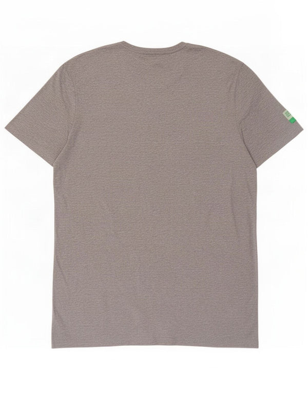 Benetton Mens Peanuts Graphic T-Shirt Top Medium Grey Flecked Cotton