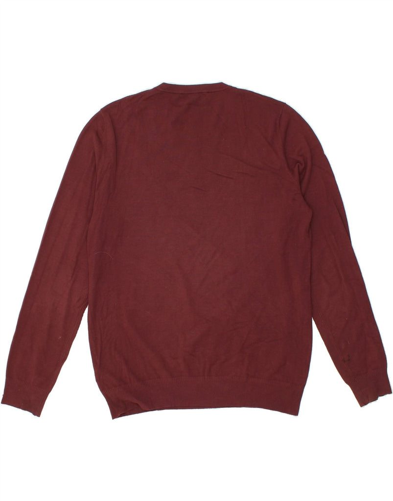 TRUSSARDI Mens Crew Neck Jumper Sweater Large Burgundy Cotton | Vintage Trussardi | Thrift | Second-Hand Trussardi | Used Clothing | Messina Hembry 