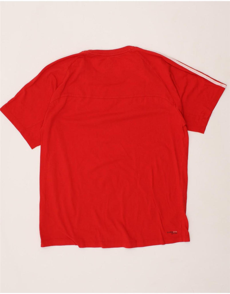 ADIDAS Mens Climalite T-Shirt Top Large Red Cotton Vintage Adidas and Second-Hand Adidas from Messina Hembry 