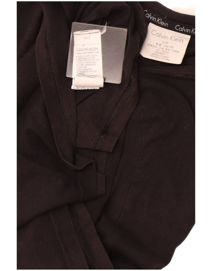 CALVIN KLEIN Mens Graphic T-Shirt Top Large Black Cotton