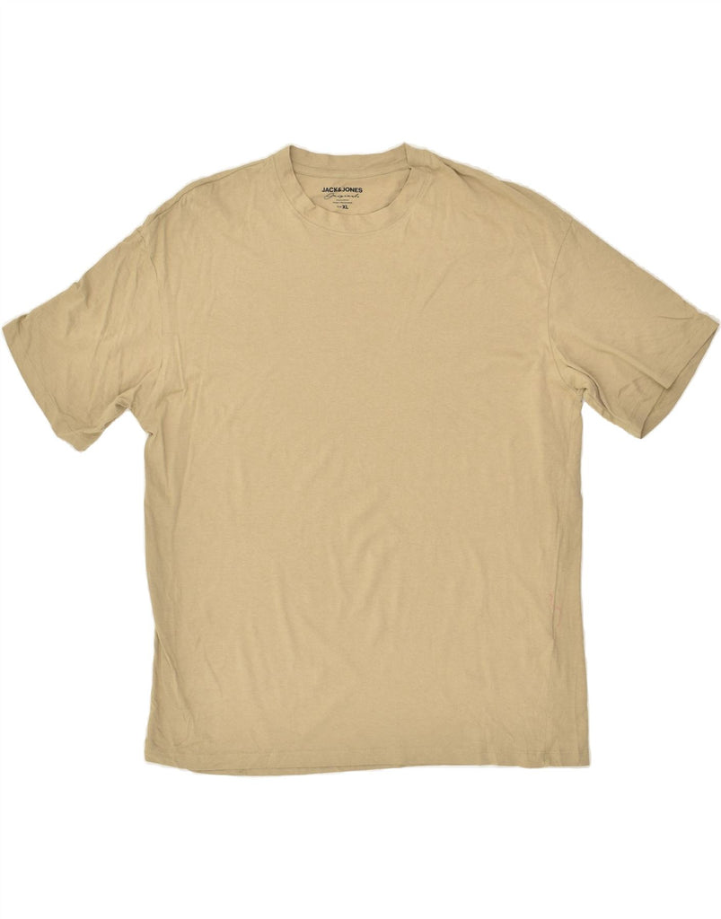 JACK & JONES Mens T-Shirt Top XL Beige Cotton | Vintage Jack & Jones | Thrift | Second-Hand Jack & Jones | Used Clothing | Messina Hembry 