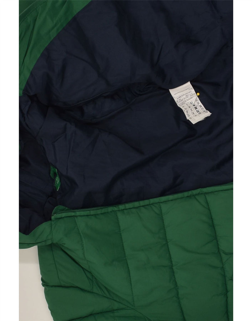 BENETTON Girls Hooded Padded Jacket 8-9 Years Large Green Polyester | Vintage Benetton | Thrift | Second-Hand Benetton | Used Clothing | Messina Hembry 