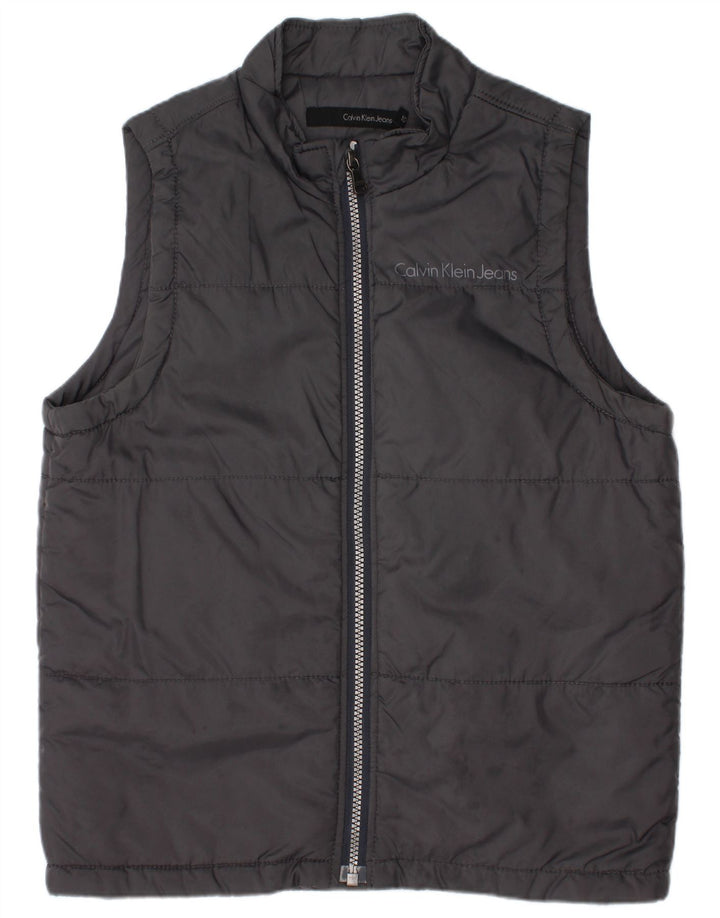 CALVIN KLEIN JEANS Boys Padded Gilet 9-10 Years Grey Nylon