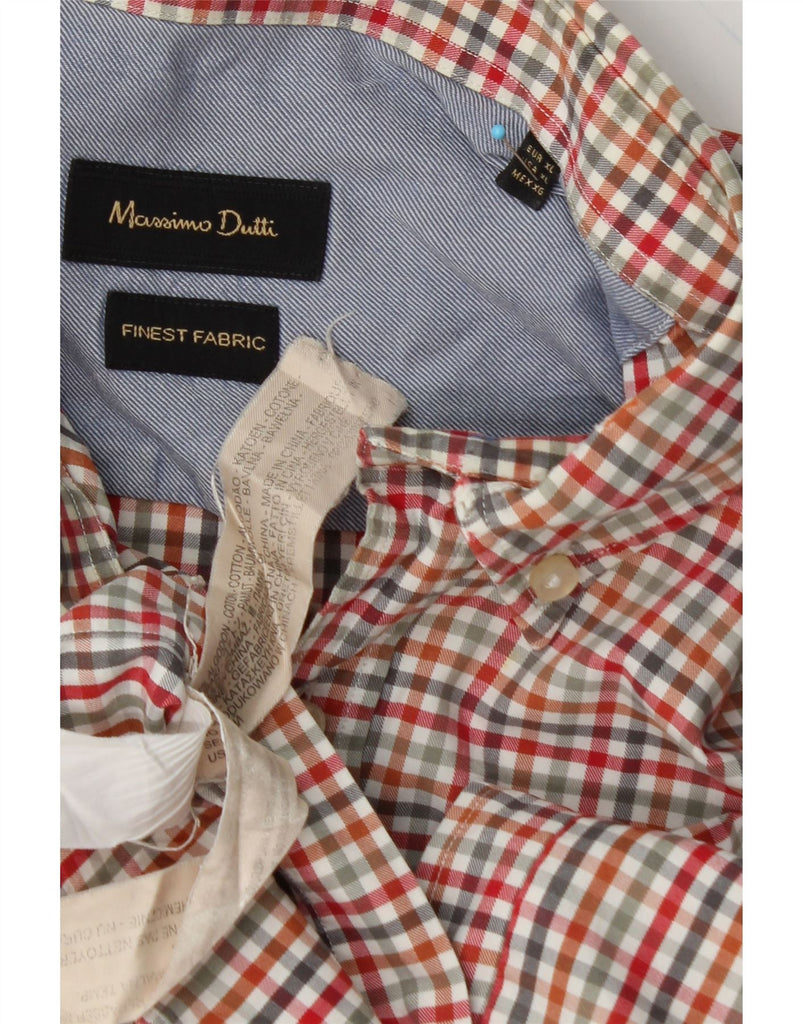 MASSIMO DUTTI Mens Shirt XL Multicoloured Check Cotton Vintage Massimo Dutti and Second-Hand Massimo Dutti from Messina Hembry 