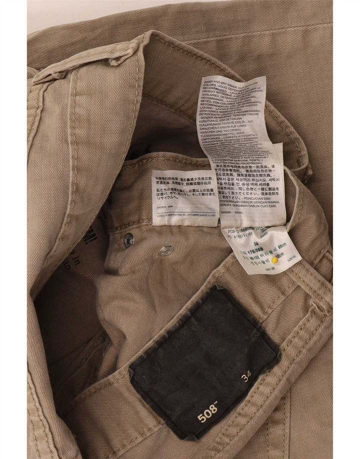 Levi's Mens 508 Denim Shorts W34 Large Beige Cotton