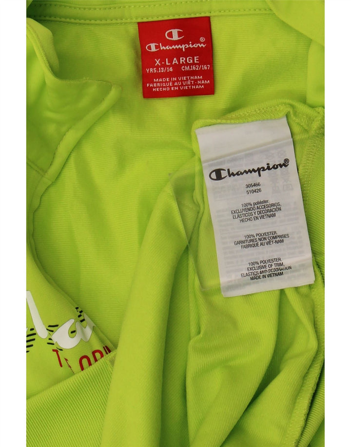 Champion Boys Graphic Tracksuit Top Jacket 13-14 Years XL Green Polyester