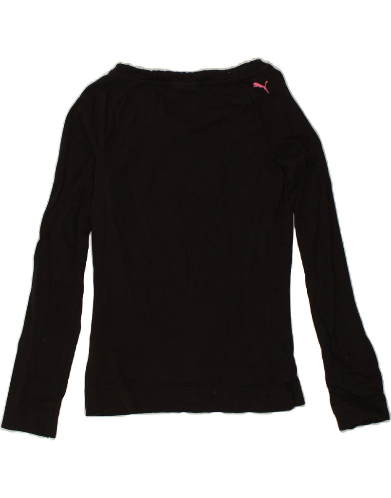 PUMA Womens Graphic Top Long Sleeve UK 12 Medium Black | Vintage Puma | Thrift | Second-Hand Puma | Used Clothing | Messina Hembry 