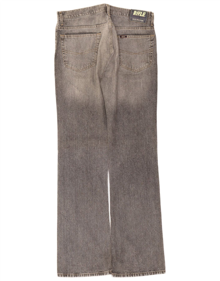 Rifle Mens Bootcut Jeans W33 L34 Grey Cotton