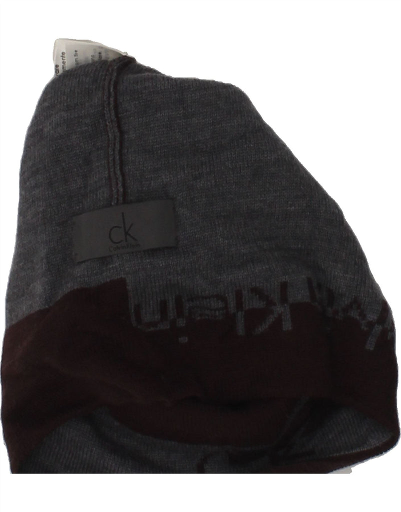 CALVIN KLEIN Mens Graphic Beanie Hat One Size Maroon Wool | Vintage Calvin Klein | Thrift | Second-Hand Calvin Klein | Used Clothing | Messina Hembry 