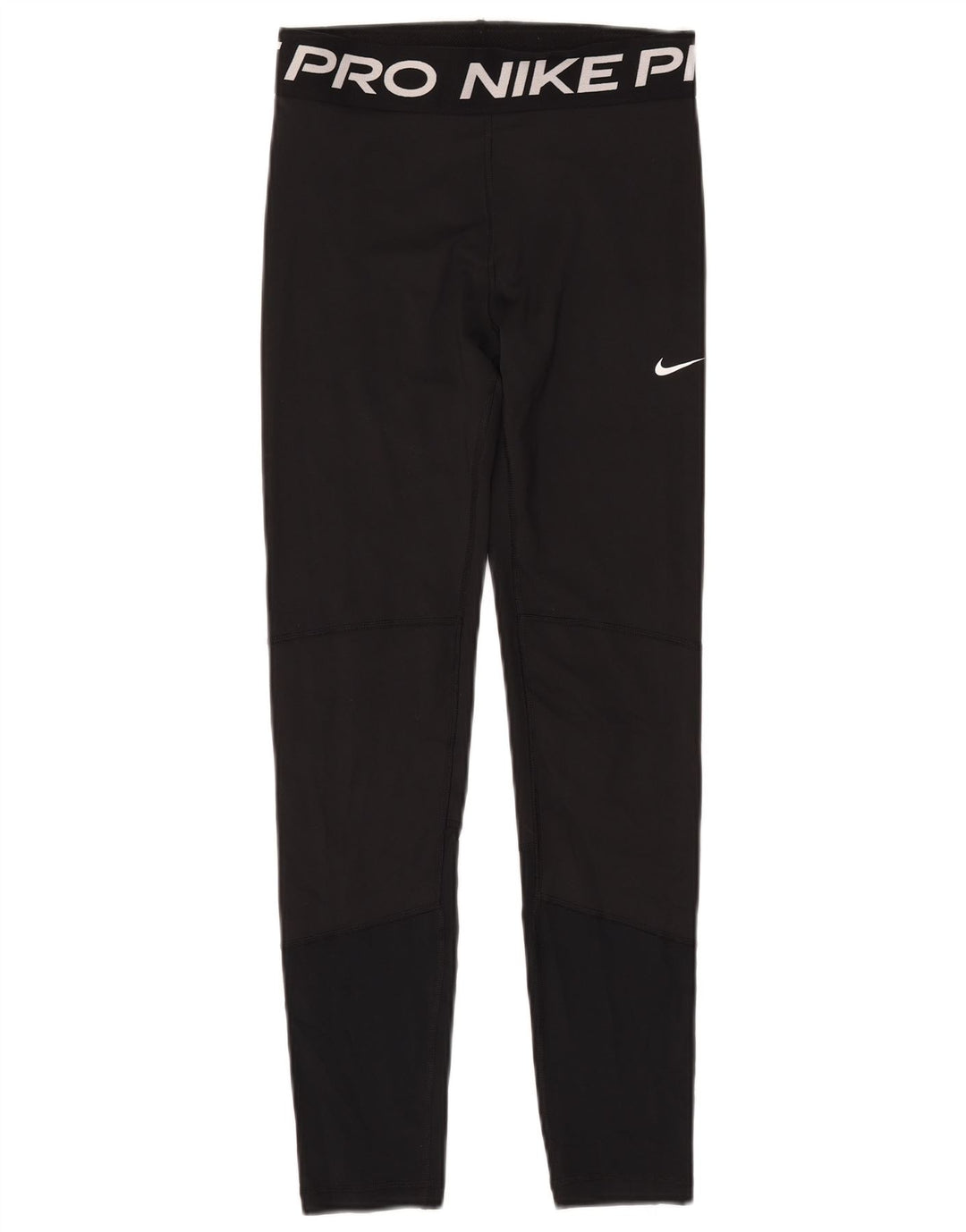 NIKE Girls Dri Fit Graphic Leggings 13-14 Years XL Black Polyester
