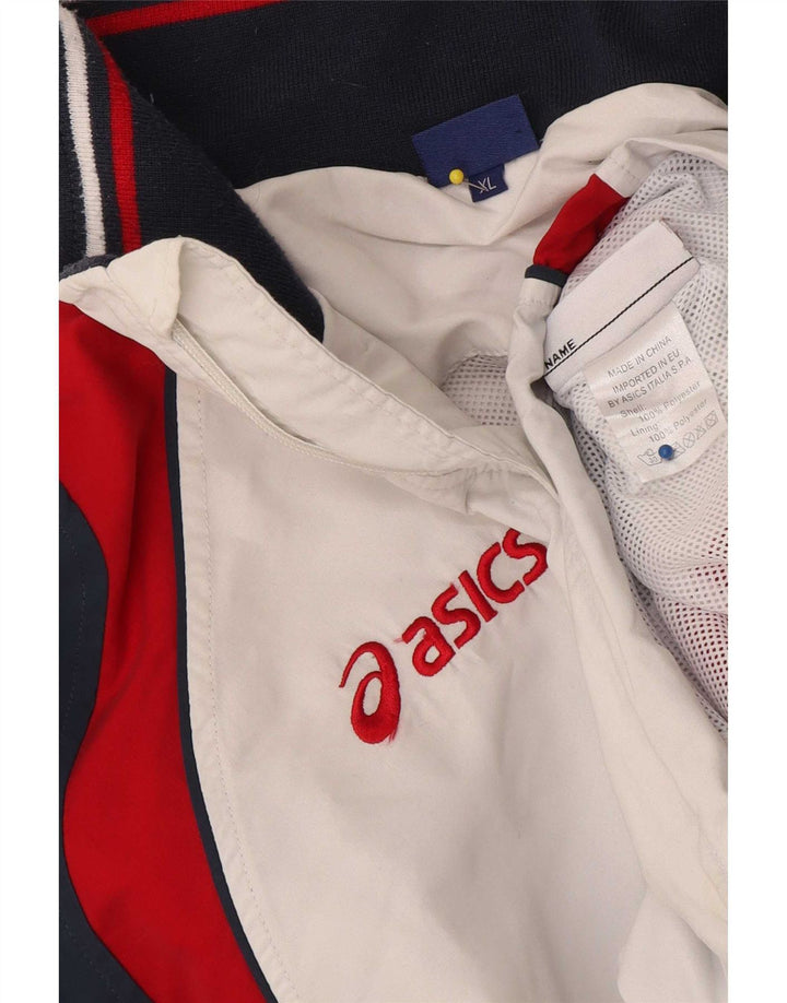 Asics Mens Graphic Tracksuit Top Jacket XL White Colourblock Polyester