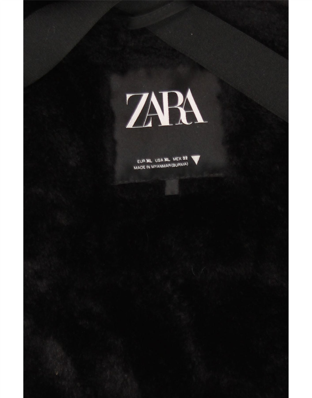 Zara Womens Hooded Parka Jacket UK 18 XL Black Polyester