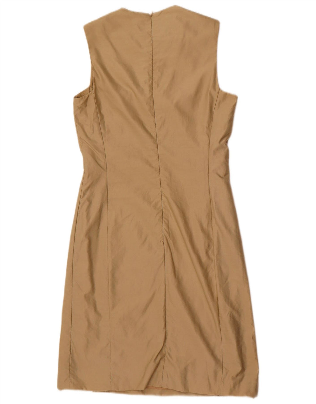 Trussardi Womens Sleeveless Sheath Dress IT 40 Small Beige Polyamide