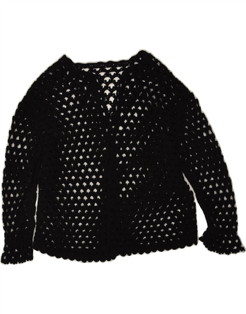 VINTAGE Womens Crochet Cardigan Sweater UK 14 Large Black | Vintage Vintage | Thrift | Second-Hand Vintage | Used Clothing | Messina Hembry 