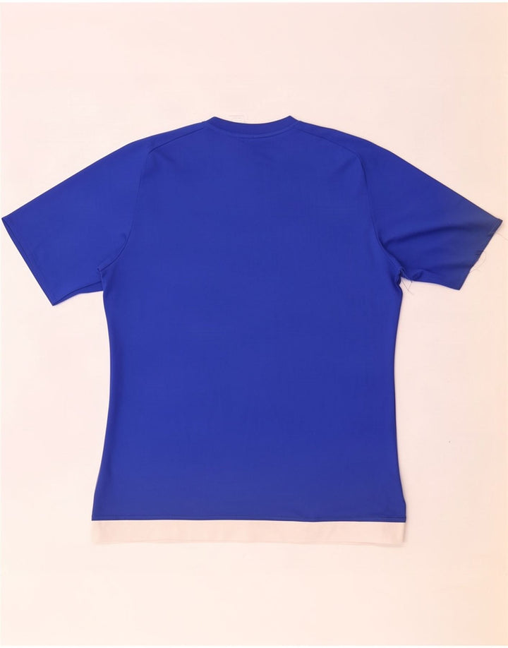 Adidas Mens Climalite T-Shirt Top Large Blue Colourblock Polyester