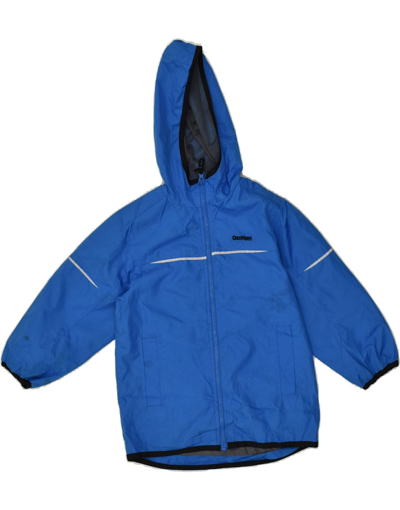 OSH KOSH Boys Hooded Rain Jacket 5-6 Years Medium Blue Polyester | Vintage Osh Kosh | Thrift | Second-Hand Osh Kosh | Used Clothing | Messina Hembry 