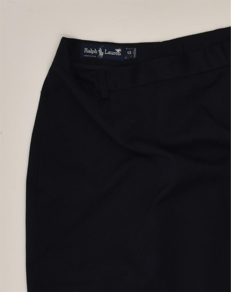 RALPH LAUREN Womens Straight Skirt UK 10 Small W28 Navy Blue Wool | Vintage Ralph Lauren | Thrift | Second-Hand Ralph Lauren | Used Clothing | Messina Hembry 