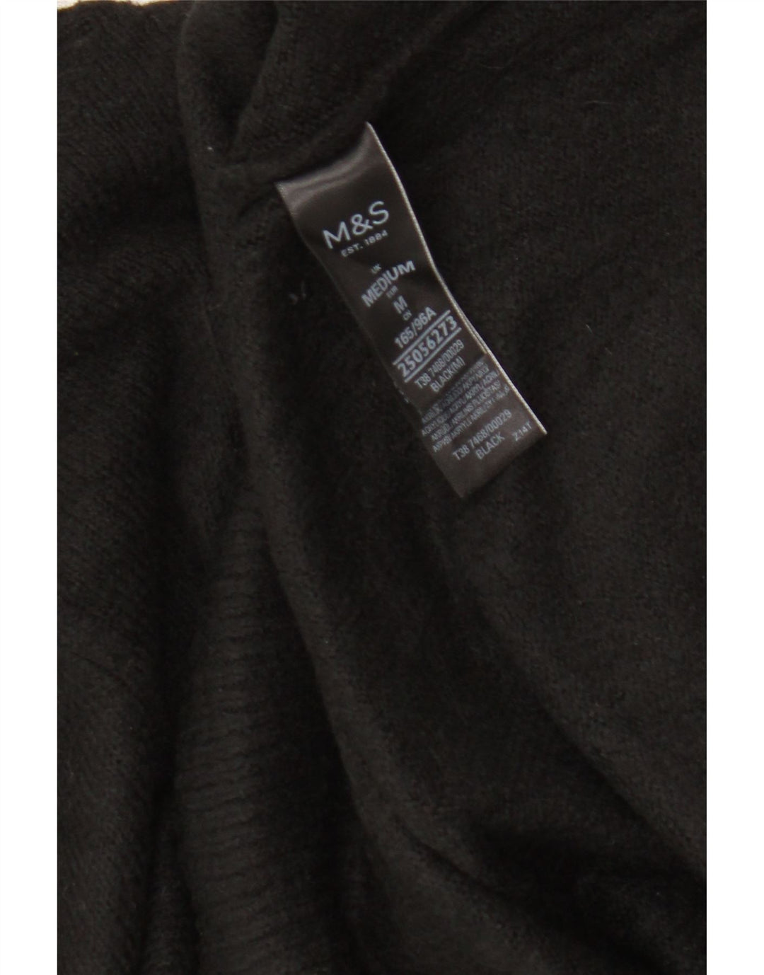 Marks & Spencer Womens Turtle Neck Jumper Sweater UK 14 Medium Black