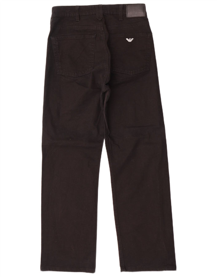 ARMANI Mens Straight Jeans W30 L30 Black Cotton